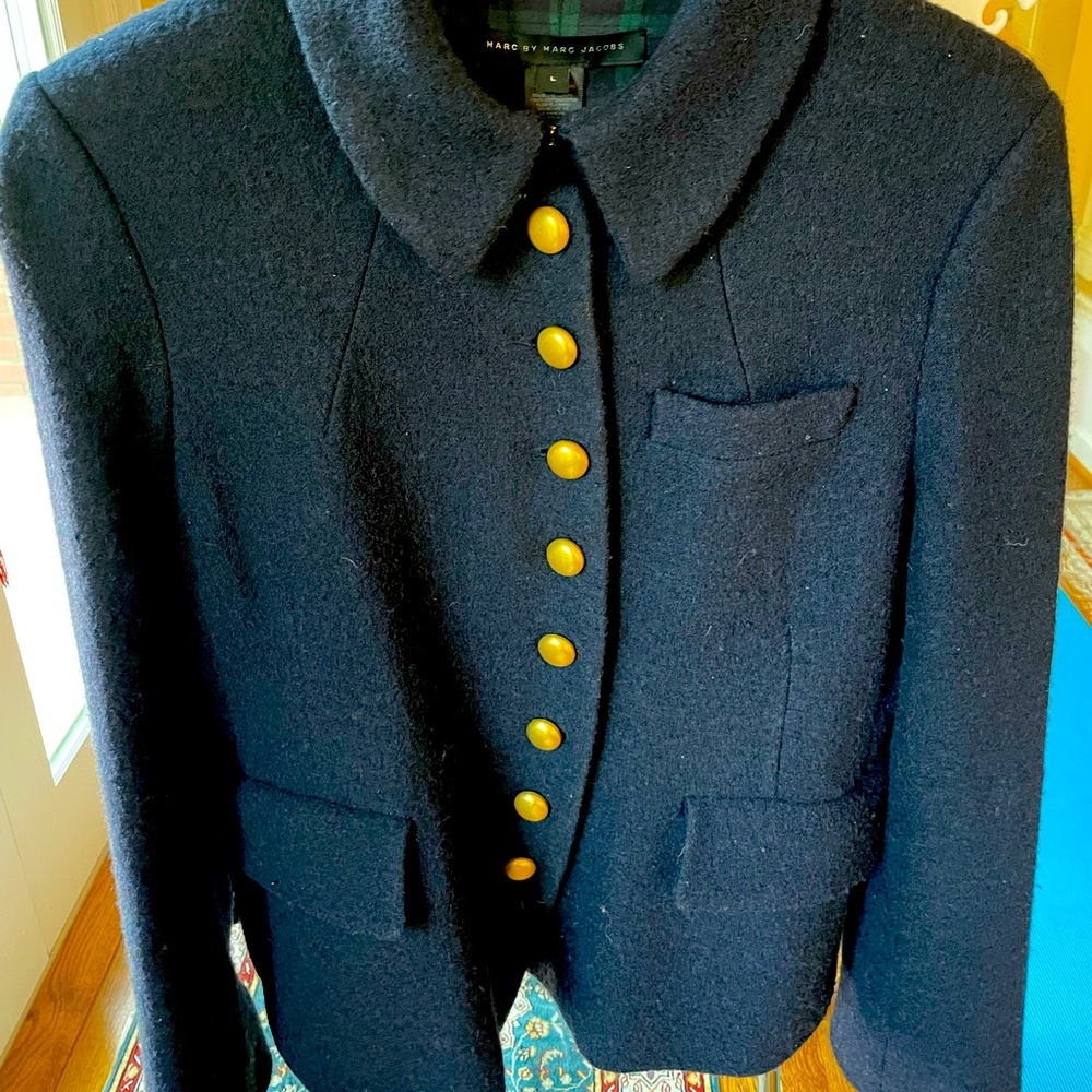 MARC BY MARC JACOBS normandy wool blazer navy blue